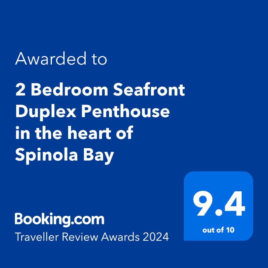 2 Bedroom Seafront Duplex Penthouse In The Heart Of Spinola Bay San Julián Exterior foto